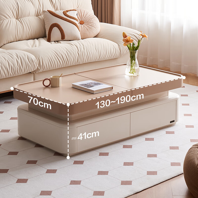 Quanyou Home new retractable functional coffee table living room small apartment home storage storage floor cabinet