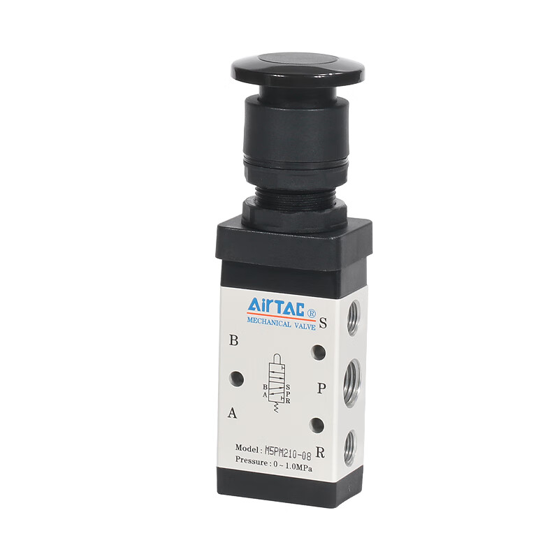 Airtac mechanical valve M5PM110/210-08/06 mushroom head button type control valve manual valve 7 M5PM21008B black