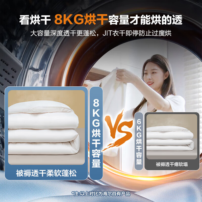 Haier washing machine 13kg large-capacity drum washing machine with dryer all-in-one household washing machine large diameter first-class energy efficiency sterilization mite intelligent release 53E/517 drying model 53E丨air washing living water essence washing + steam sterilization