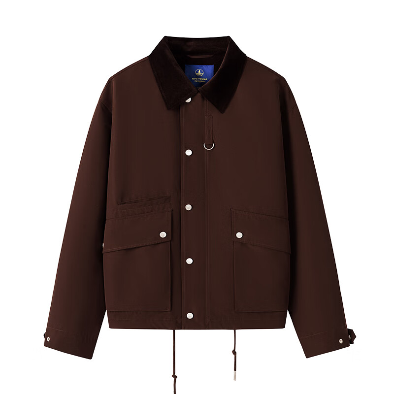 NVG YOUNG Italian dinghy autumn and winter Maillard men's trendy loose casual workwear lapel jacket warm coat