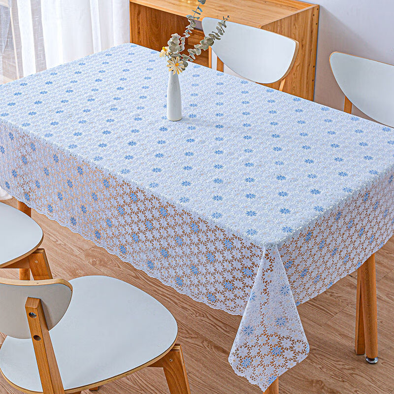 An Junsheng PVC tablecloth waterproof, anti-scald and oil-proof, no-wash dining table mat, rectangular plastic rubber coffee table mat, living room tablecloth for home use 008-beige brown 138x138cm (suitable for square tables)