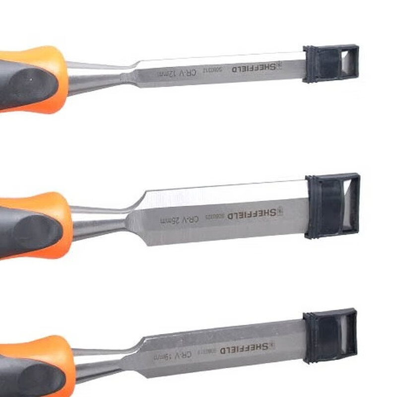Steel Shield SHEFFIELD S080301 3-piece woodworking chisel set