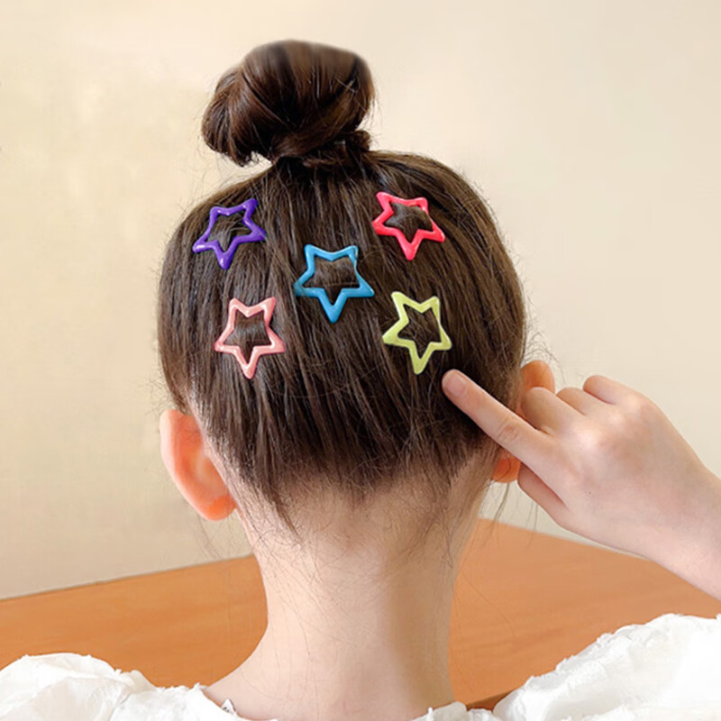 Skin language children's hairpin dopamine five-pointed star hairpin 12 pieces of broken hair BB clip hairpin baby hairpin clip MF8029