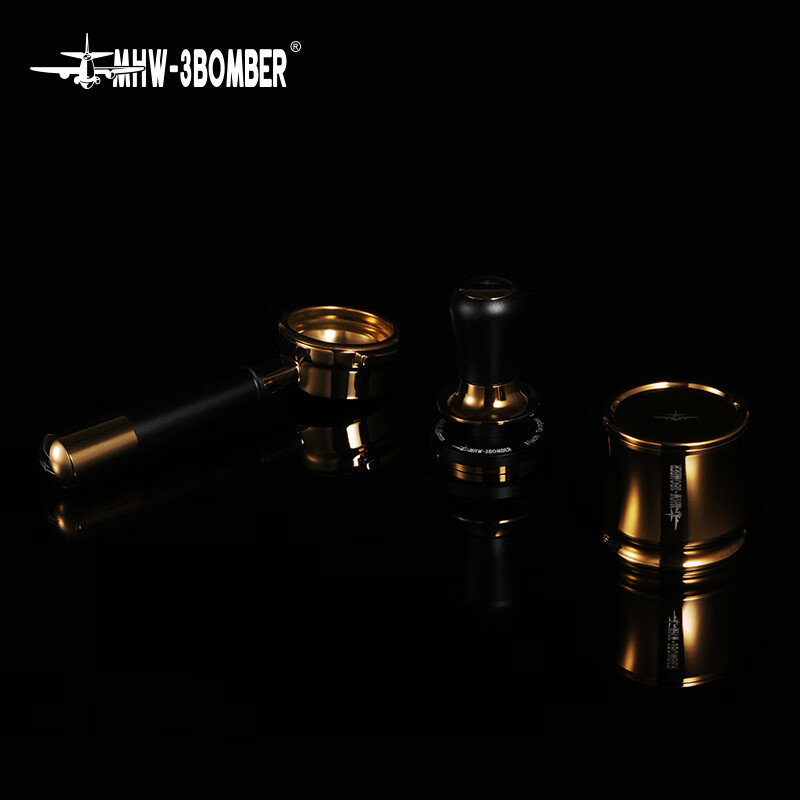 MHW-3BOMBER bomber streamer powder hammer espresso coffee powder press 30 pounds constant force powder hammer three-spring horizontal constant design streamer-constant force powder hammer-black silver-58mm universal