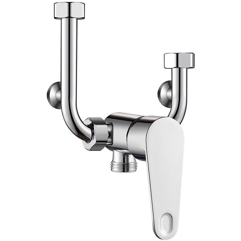 Schlefen German electric water heater U-shaped mixing valve shower set switch valve exposed all-copper body hot and cold shower faucet fine copper faucet + shower set