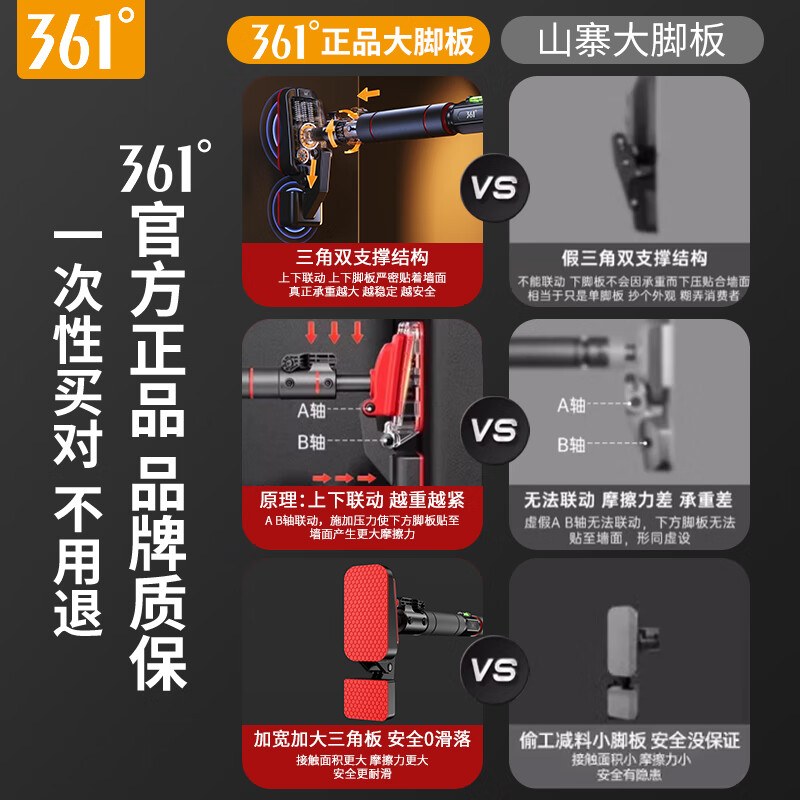 361 Horizontal Bar Home Indoor Pull-Ups Stretch French Door Horizontal Bar Boom Home Fitness Equipment No-Punch No-Punch Anti-Slip Horizontal Bar 95cm-135cm