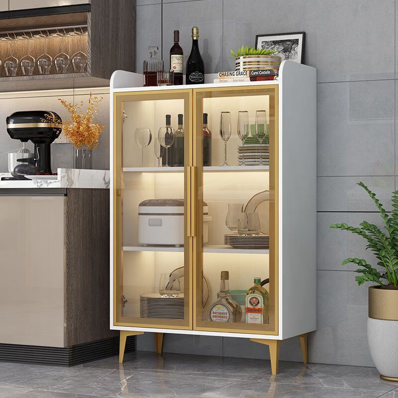 Boyi sideboard modern minimalist cupboard living room wall wine cabinet household multi-functional tea cabinet kitchen side storage cabinet doorless two-layer length 60*width 35*height 90cm