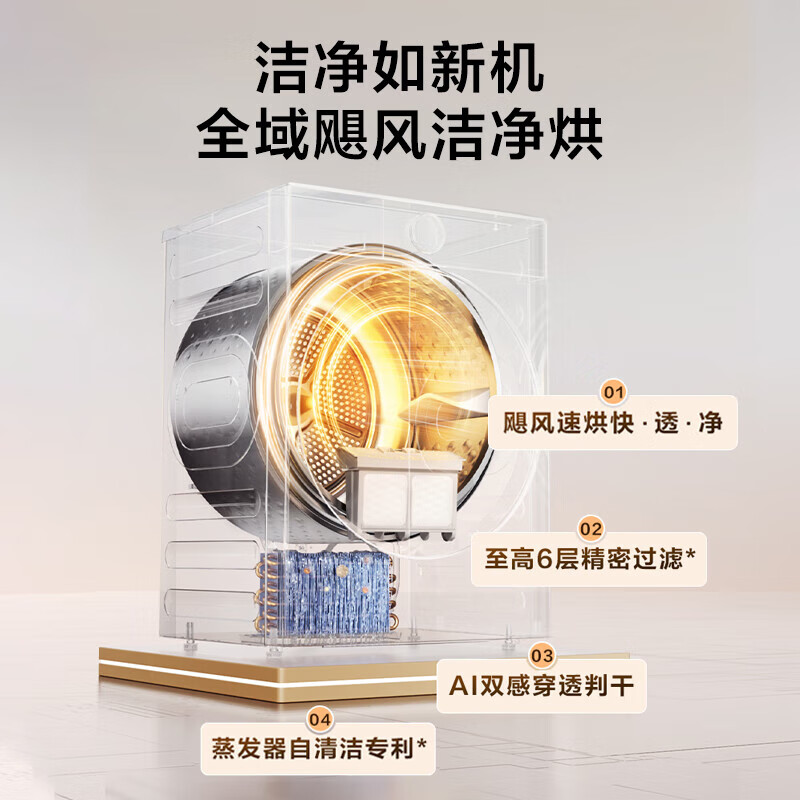 LittleSwan Xiaowumei 3.0 washing and drying set 10KG drum washing machine + variable frequency heat pump dryer 1.21 washing ratio flat screen fully embedded AI intelligent placement Home appliance subsidy Xiaowumei 3.0 standard version TG10VE40+VE40