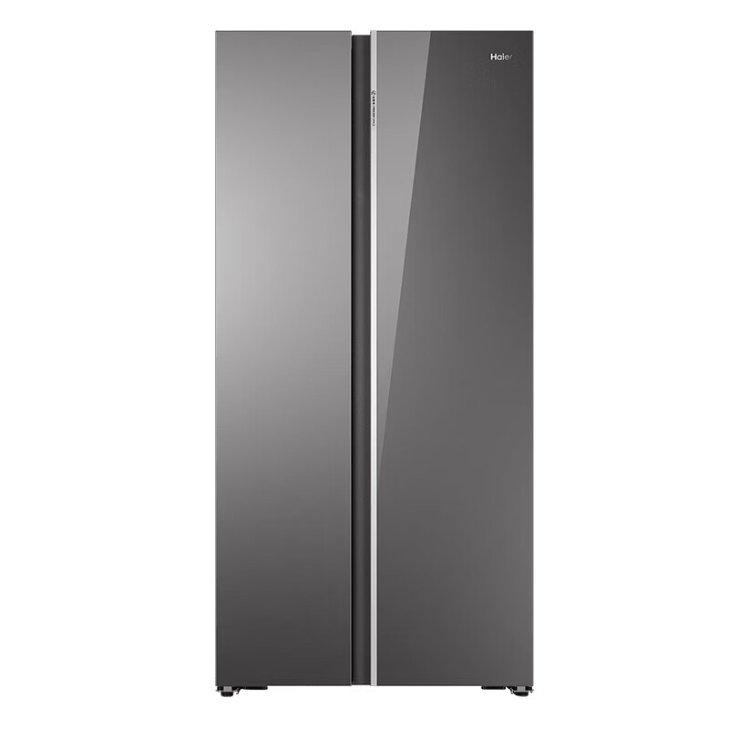 Haier refrigerator 515 liter double door side by side door 594mm ultra-thin zero embedded refrigerator first-class energy efficiency variable frequency large capacity refrigerator Boca gray tempered glass panel tempered glass panel + wet and dry storage + EPP ultra-clean + 594mm ultra-thin