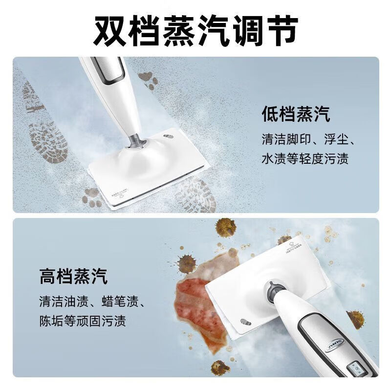 Chunhua (CHUNHUA) Chunhua steam mop household high temperature mite removal atomization quick drying household multi-functional lazy mopping artifact S6W high temperature with 2 mops