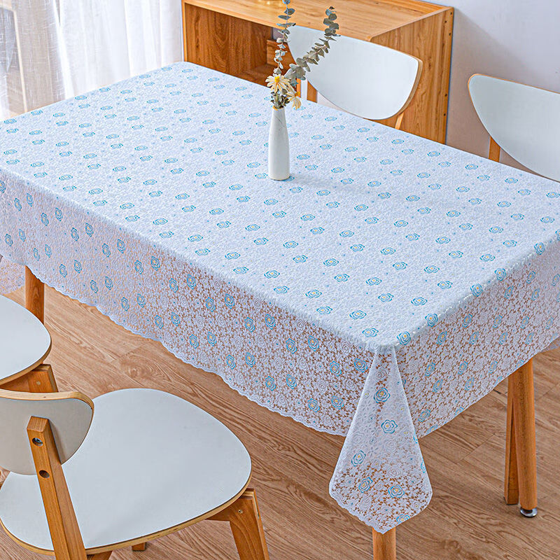 An Junsheng PVC tablecloth waterproof, anti-scald and oil-proof, no-wash dining table mat, rectangular plastic rubber coffee table mat, living room tablecloth for home use 008-beige brown 138x138cm (suitable for square tables)