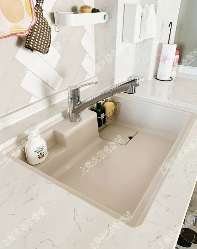Japan imported large single sink HS800 above and below counter basin kitchen artificial marble color mute fruit green