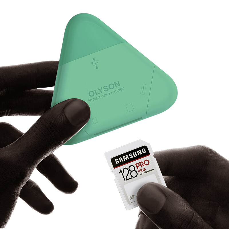 OLYSON three-in-one card reader multi-function suitable for Apple 17 mobile phone USB3.0 DJI Sony Canon SLR camera SD card Type-c computer iPad recorder TF memory card green Apple/TYPE-C/USB interface TF/SD card 3.0 upgraded version