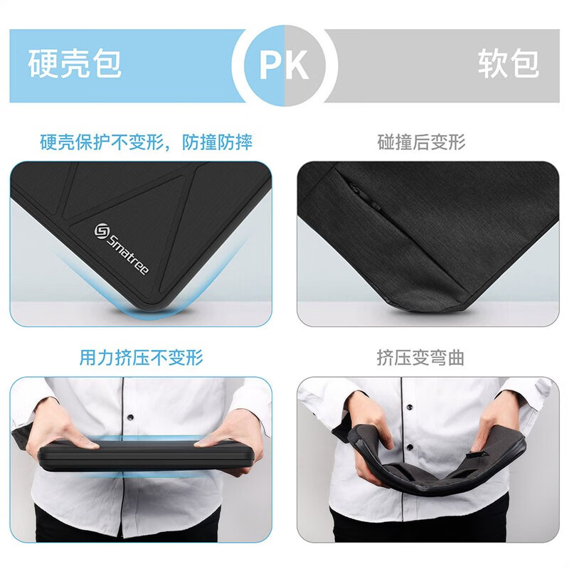 Smatree is suitable for ASUS Gunslinger 7P/8P/9P 18-inch gaming laptop sleeve hard shell storage bag black 18 inches