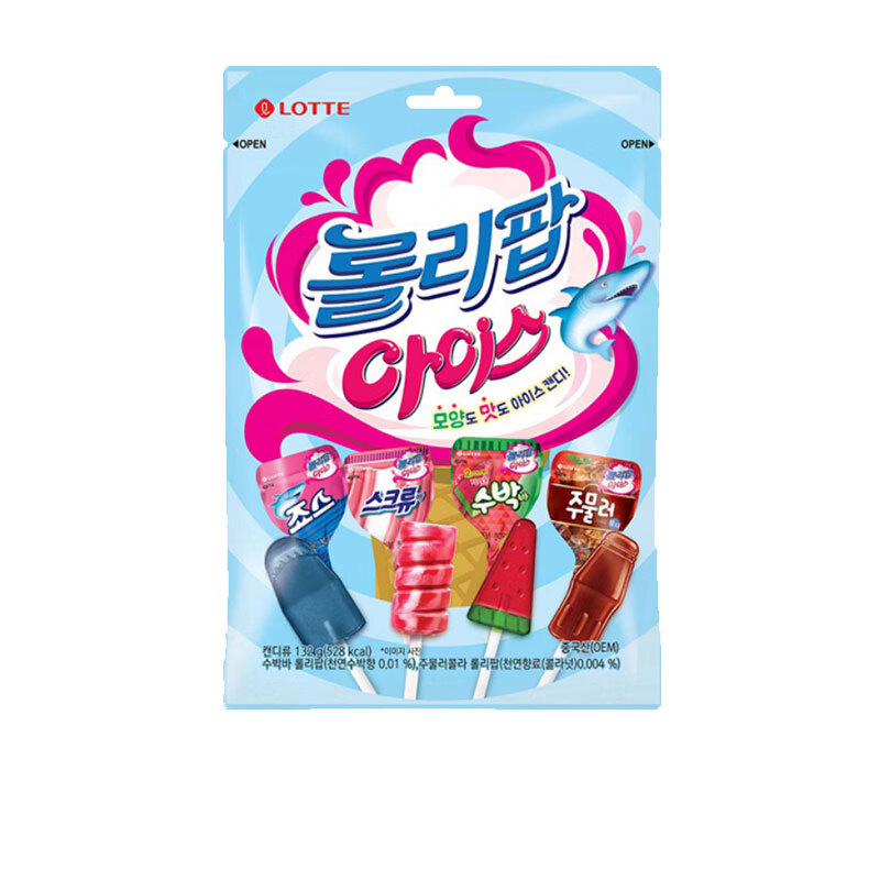 Lotte imported Lotte ice cream lollipop 132g children's cola watermelon ice cream candy fruit candy internet celebrity hot model
