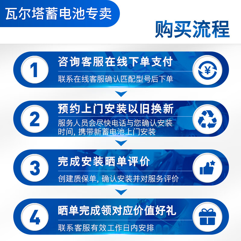 Valta battery franchise, Star maintenance-free car battery, old-for-new, door-to-door installation L2-400 Sagitar Lavida New LaCrosse