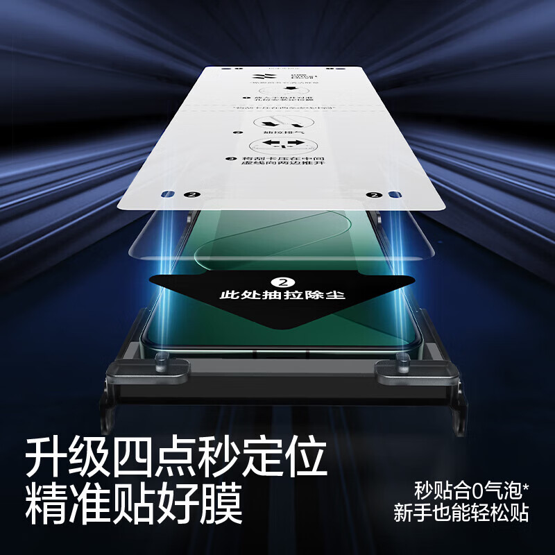 Flash Magic Xiaomi 15pro/spro/14pro mobile phone film tempered soft film ultra ice porcelain film curved full screen ultra-clear anti-fingerprint no bubbles anti-explosion wear-resistant second sticker dust-free compartment ice porcelain film | full screen no bubbles 2 sets 15Pro/15Spro/14Pro/ultra