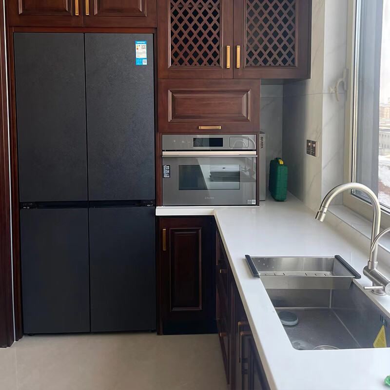 Kezhitu new Chinese solid wood cabinets sideboard overall open kitchen stove quartz stone slab countertop whole house ash wood 3 meters