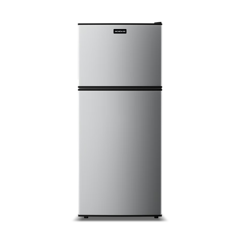 AICHEN small refrigerator mini small household refrigeration and freezing dual-purpose dormitory rental double-door office refrigerator energy-saving energy-saving first-class energy efficiency 88L silver approximately one kilowatt hour in three days