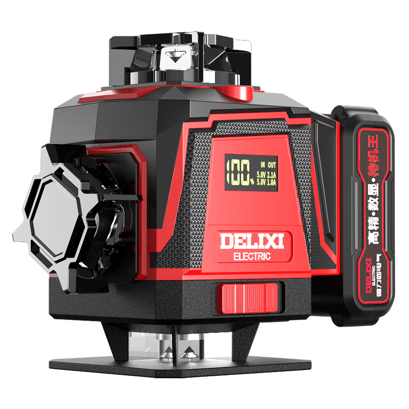 Delixi 12-line high-precision strong light thin line rotating window infrared level meter green light laser automatic leveling water meter rotating without disconnection green light 16-line full set of tripod