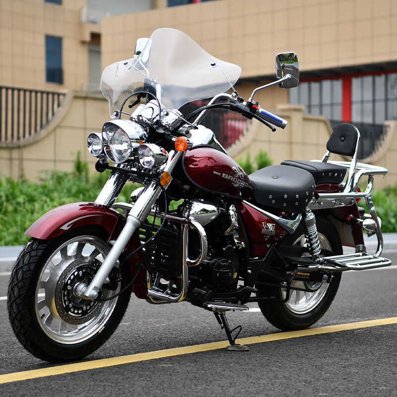 Heineken Motorcycle Storm Prince retro motorcycle cruise Prince can license the fuel heavy motorcycle brand new 200cc knight street bike red Heineken 200 air-cooled + shelf + disc brake + windshield