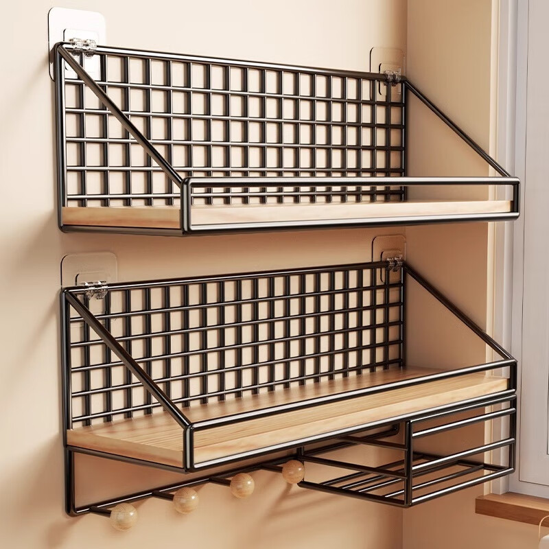 Anya punch-free wall storage rack living room wall bedroom bedside storage rack wall hanging partition router shelf