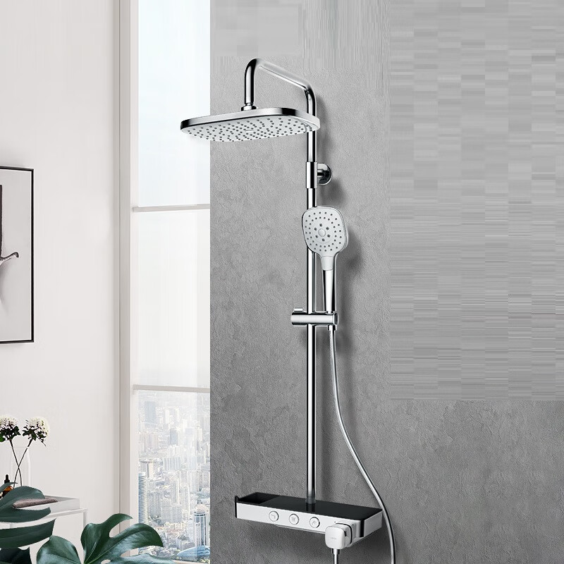 Hengjie (HEGII) HMF115-333A-BC black shower head set bath and toilet nozzle Red Star Macalline white