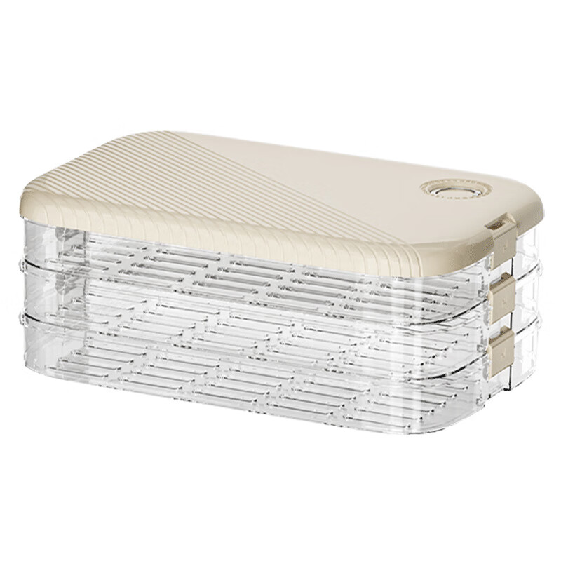 Zi Jiafu dumpling box storage refrigerator Chinese New Year dumpling box multi-layer food grade wonton preservation tray box freezer box white one layer one cover