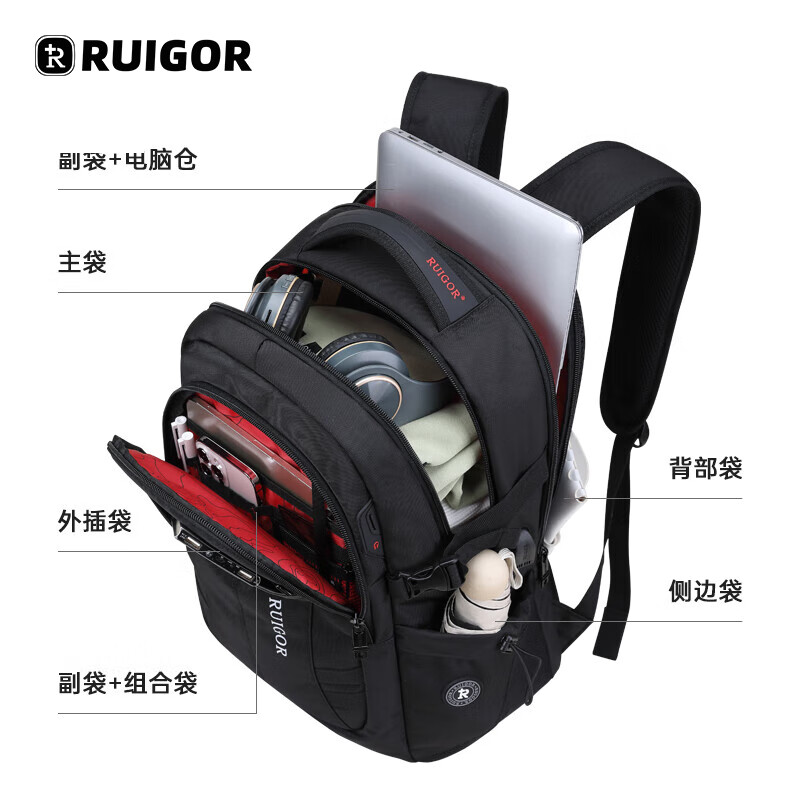 Rigo Swiss Army Knife Business Commuting Backpack 16-inch Laptop Bag Backpack Computer Bag Student School Bag