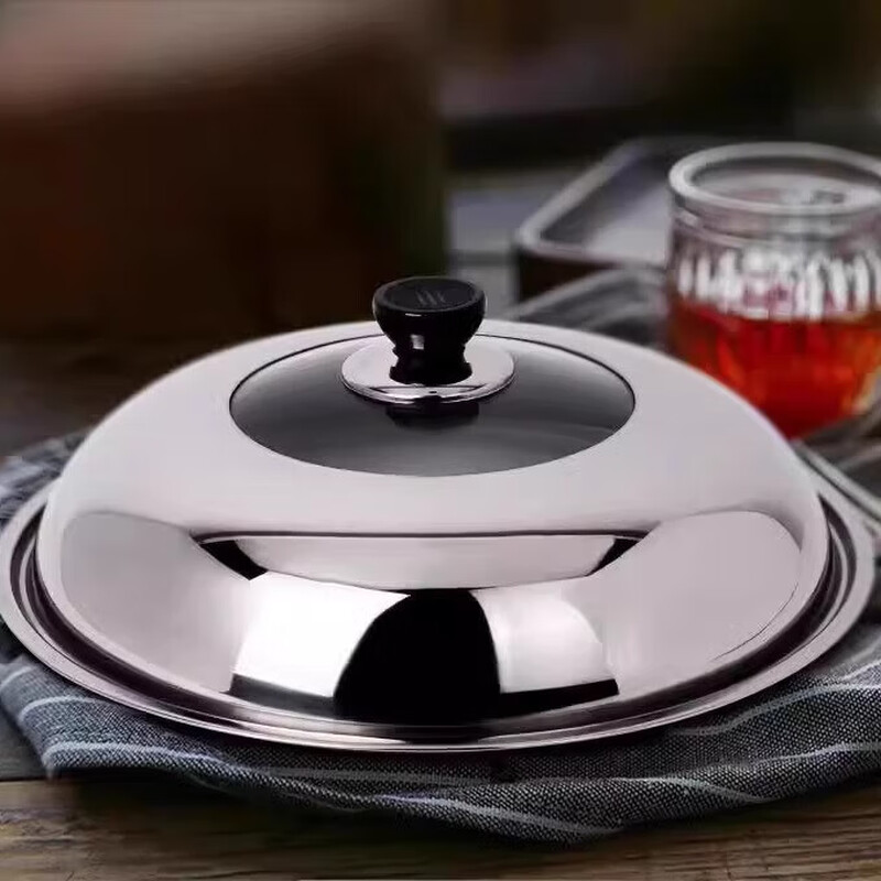 Chuque stainless steel pot lid heightened and thickened wok steamer electric pot lid visual combination lid 28cm~40cm-42cm outer diameter 34cm (suitable for inner diameter 32-33cm)