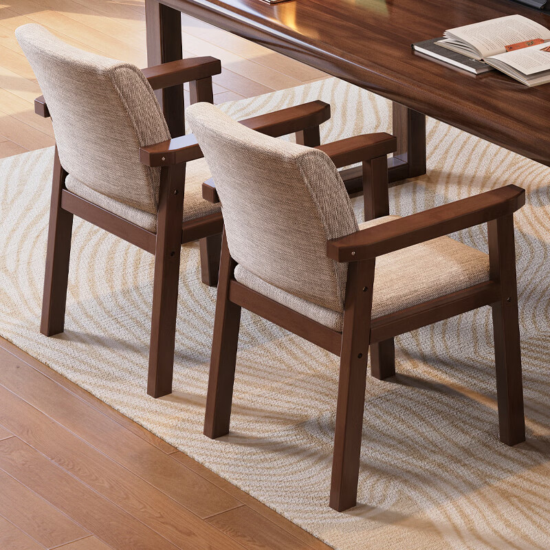 Kao solid wood desk study room double study table bedroom computer table living room office desk DB01# matching gold chair