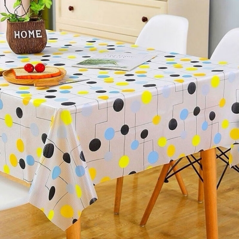Midelle cover tablecloth coffee table tablecloth thin plastic tablecloth waterproof and oil-proof disposable tablecloth table cover Flower Language 130*200cm tablecloth