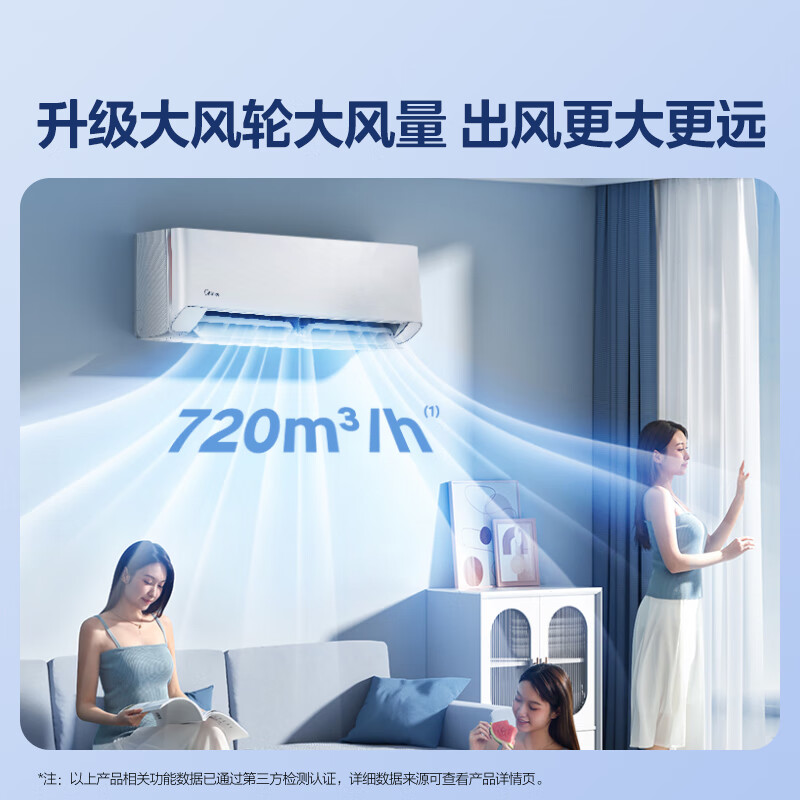 Midea Air Conditioner, 1.5 HP Larger, Cool Star Level 1 Energy Efficiency, Power-saving Frequency Converter, Bedroom Air Conditioner, Wall-mounted Air Conditioner, National Subsidy KFR-35GW/N8HX1-P1