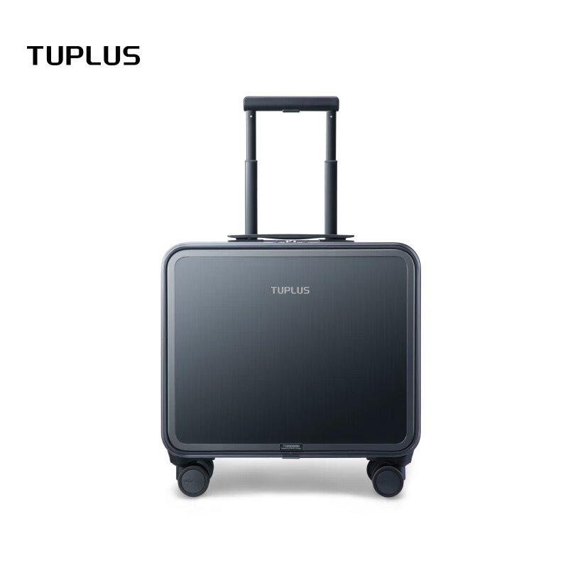 TUPLUS Instant Series Aluminum-Magnesium Alloy Business Luggage Trolley Case Password Lock Suitcase Metal Box Dark Space Gray-16 Inch Standing Front Opening Cover