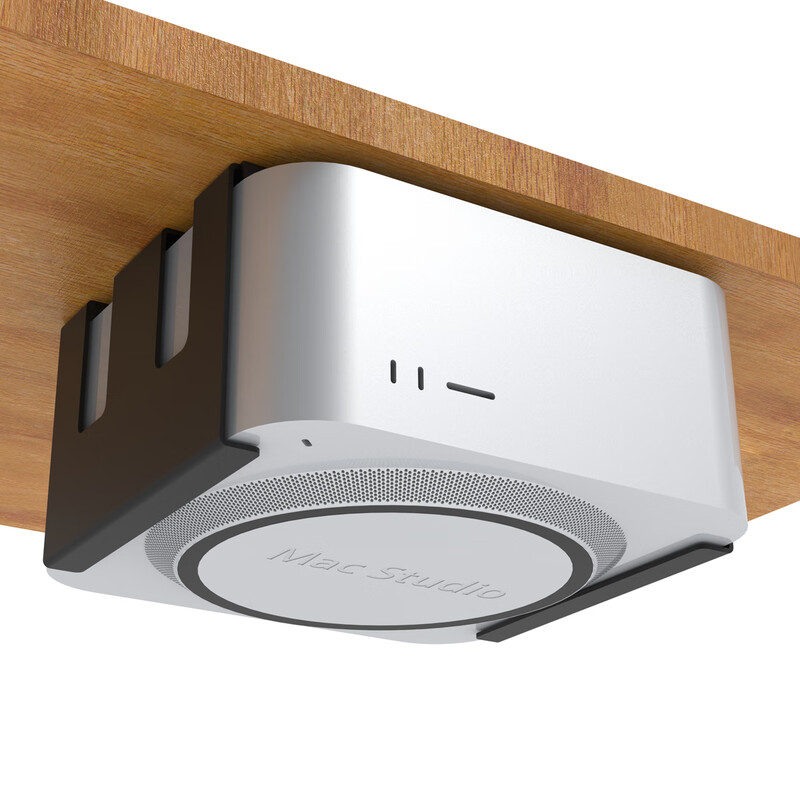 Meiyizhi Mac Studio wall-mounted/under-desk dual-use metal storage rack bracket to save space, padded and scratch-resistant steel plate material