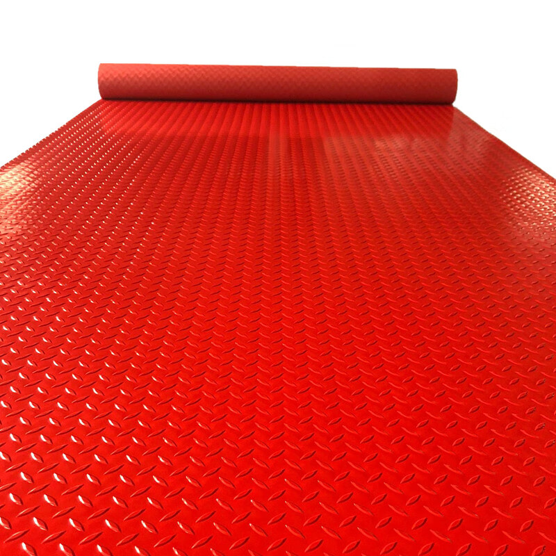 Xinjinngle beef tendon floor mat thickened anti-slip mat PVC door mat walkway kitchen waterproof carpet factory insulated rubber sheet floor glue red herringbone (2.0mm thick) beef tendon medium thick 2.5 meters wide * 1 meter long buy a few meters and fill in a few pieces