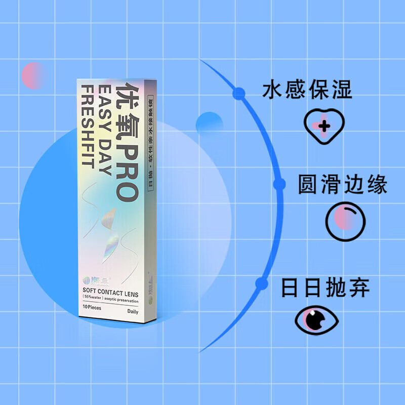 Haichang Youyang PRO daily disposable contact lenses, 10 pieces, clear myopia glasses, naked-feeling hydrating lenses, 575 degrees