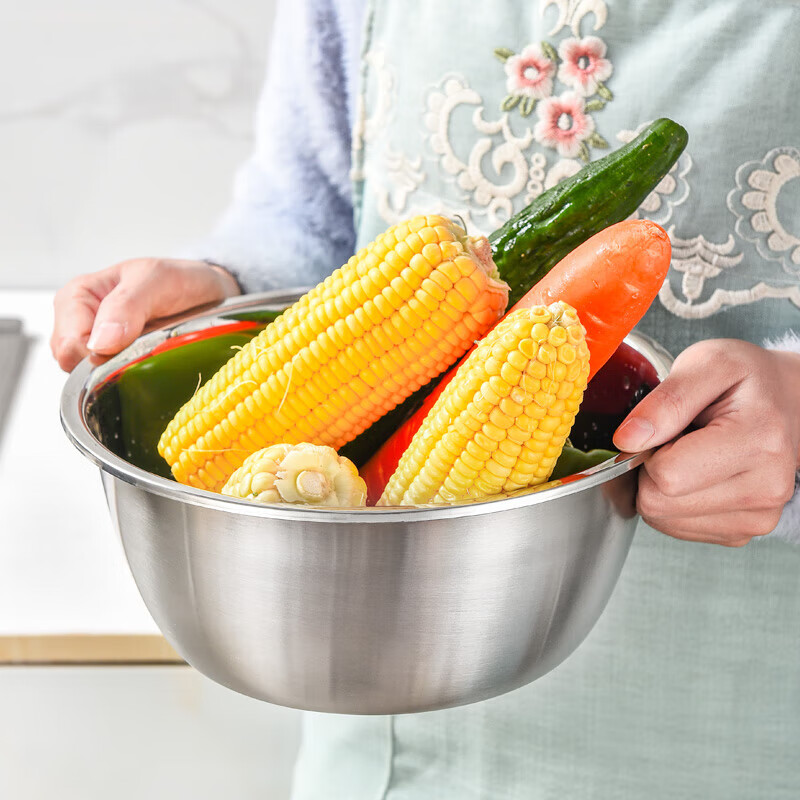 Stainless steel lard basin with lid, seasoning basin, vegetable basin, kitchen noodle and egg basin, lard tank, oil storage tank, 18cm stainless steel basin + lid