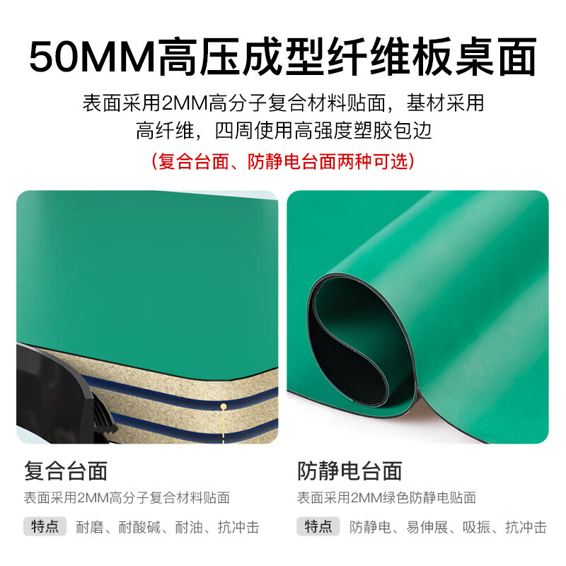 Baigang heavy-duty fitter operating table anti-static workbench repair table workshop assembly line mold test table single table 1200*1000*800