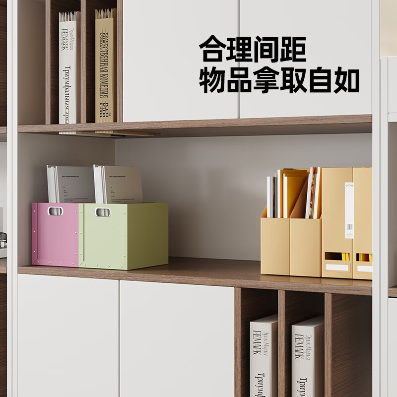 Maiya Furniture Partition Cabinet Wooden File Cabinet Office Simple File Cabinet Combination Double-sided Low Cabinet Storage Cabinet Hollow Display Cabinet Second Floor 140*30*98cm