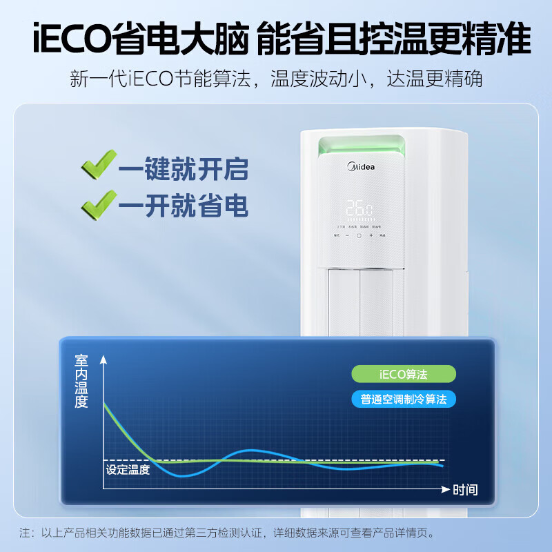 Midea air conditioner cool power saving ultra large 3 hp pro cabinet machine new level one energy efficiency national subsidy 15% cabinet machine vertical frequency conversion heating and cooling home living room air conditioner appliances trade-in cool power saving Pro second level energy efficiency large 2 hp cabinet machine