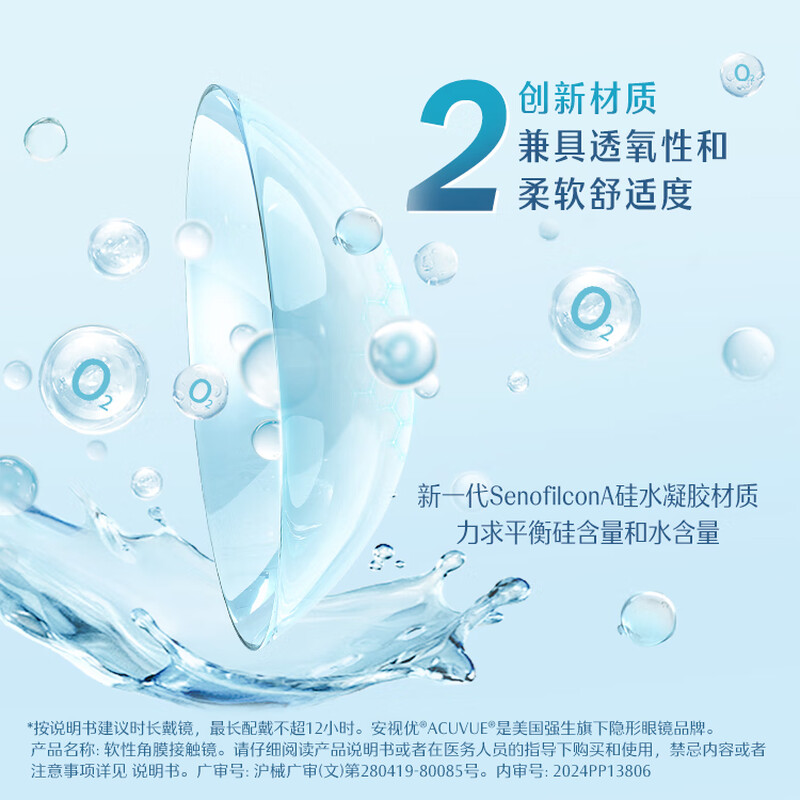 Johnson & Johnson Daily Disposable European Comfort Contact Lenses Imported Silicone Hydrogel Medical Moisturizing High Oxygen Permeability 5 Pieces 500 Degrees