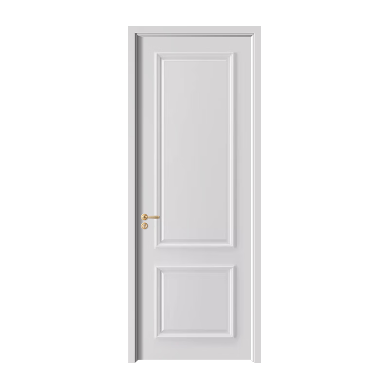 Customized French retro bedroom door, painted door, solid wood composite, simple, light luxury interior door, flat opening, new Chinese style home wooden door, flat carving series