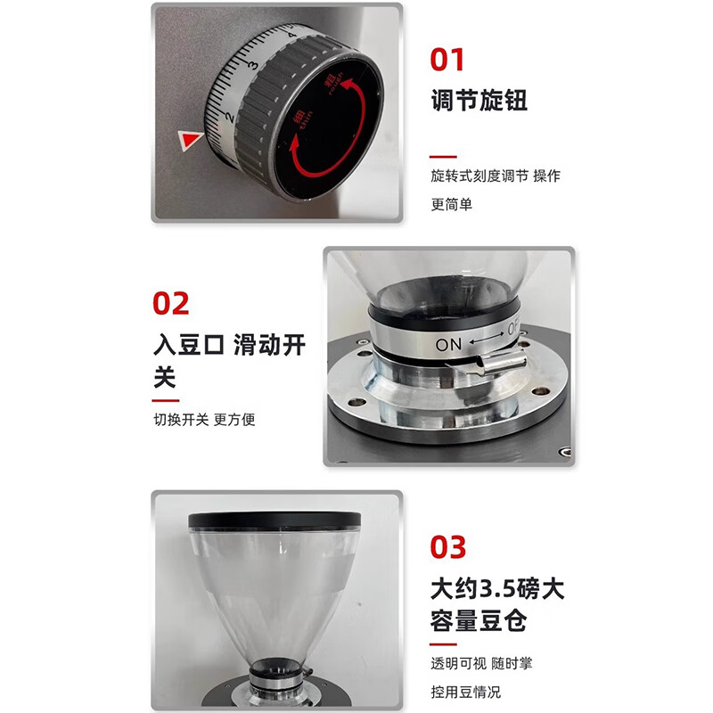 Bario K-83 new Italian coffee grinder coffee quantitative timing electric flat knife 83MM hand brewing commercial household K-83 Italian quantitative grinder (white)