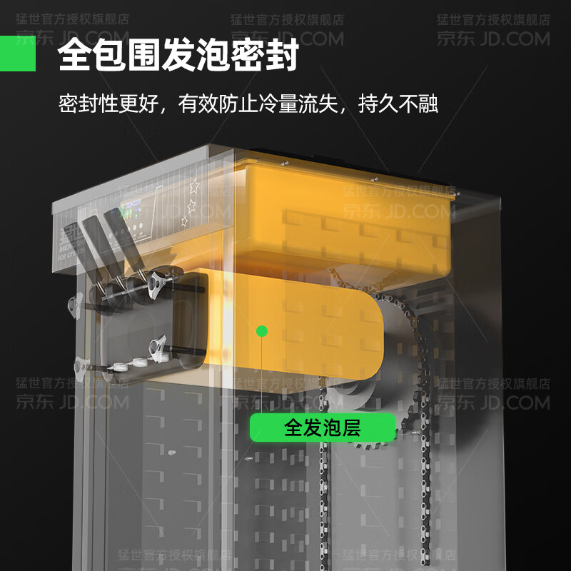 Mengshi Ice Cream Machine Commercial Ice Cream Machine Fully Automatic Ice Cream Machine Soft Ice Cream Machine Sundae Cone Machine Milk Tea Shop Equipment Coffee Shop Shopping Mall Economical Model | Desktop Three Head | 18-25L/H - Automatic Cleaning