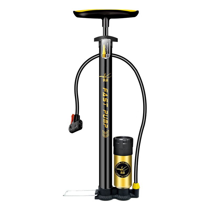 Ousen high-pressure inflator bicycle electric vehicle car road bike basketball football American British French mouth with air pressure gauge air pump