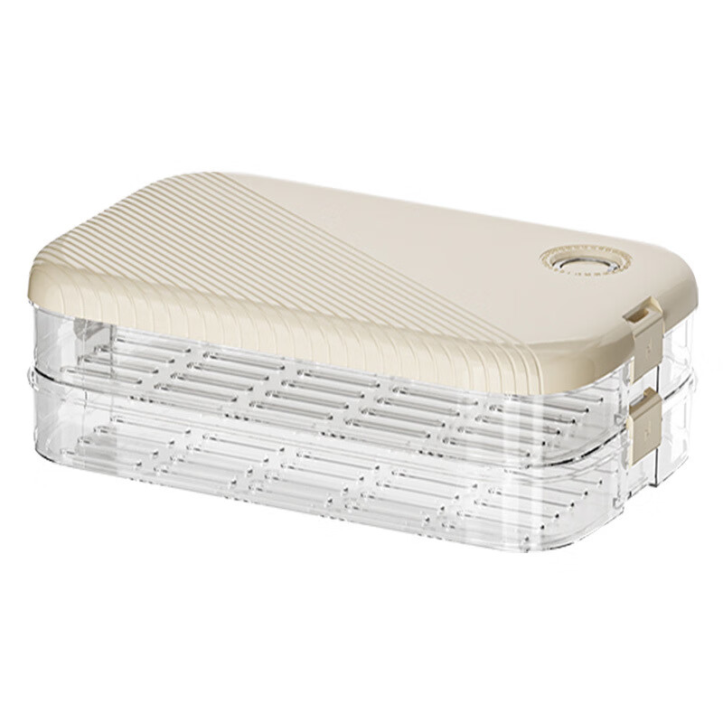 Zi Jiafu dumpling box storage refrigerator Chinese New Year dumpling box multi-layer food grade wonton preservation tray box freezer box white one layer one cover