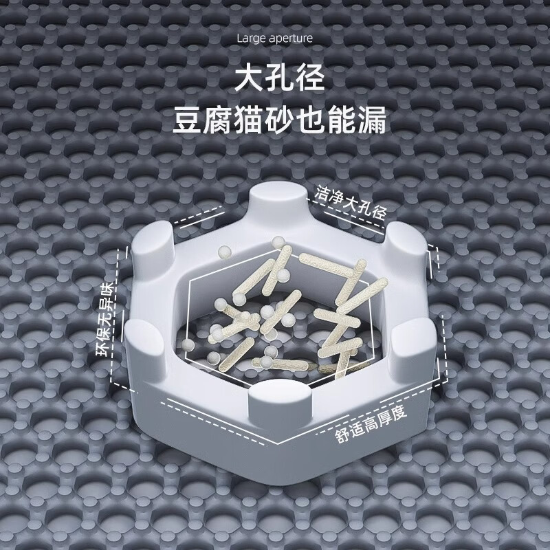 POPOCOLA cat litter mat, anti-splash, anti-take-out, litter box control, sand falling, double-layer filtering, sand-leaking cat mat, anti-splash toilet foot mat, thin 70*120CM, super large and practical