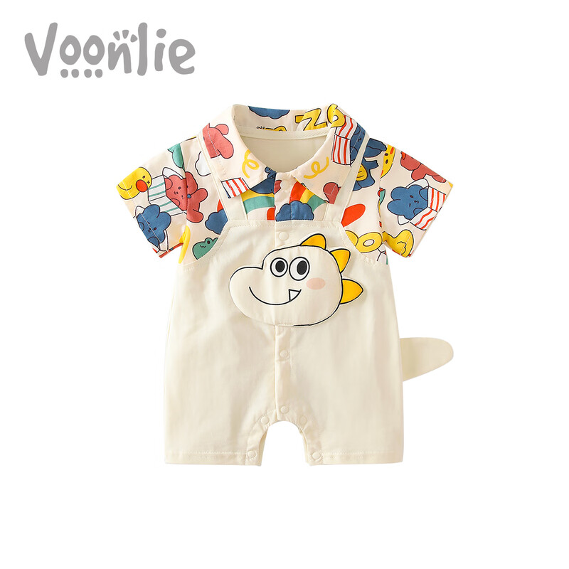 Fanlie baby clothes, summer clothes, newborn baby boy jumpsuit, full moon, 100-day short-sleeved romper, summer thin section