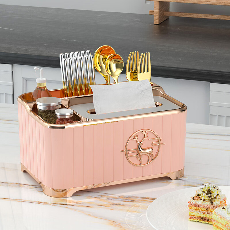 Vangas light luxury tissue storage box home living room coffee table high-end creative desktop face towel high-end napkin paper box light cream with paper support spring